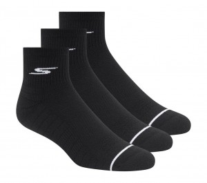 Black Skechers Quarter Premium Basic - 3 Pack Men's Socks | IOLA-98641