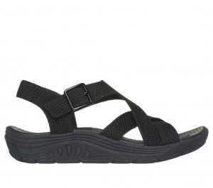 Black Skechers Reggae Cup - Clean Lines Women's Sandals | DGOJ-42573