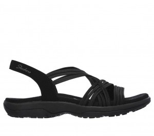 Black Skechers Reggae Slim - Simply Stretch Women's Sandals | UCXN-69057