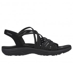 Black Skechers Reggae Slim - Sunnyside Women's Sandals | ISRY-03987