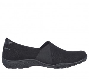 Black Skechers Relaxed Fit: Breathe-easy - Swayful Women's Slip On | NMDK-24567