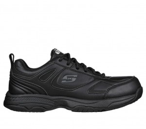 Black Skechers Relaxed Fit: Dighton Sr Men's Work Shoes | HZOD-56082