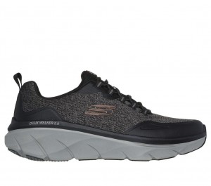 Black Skechers Relaxed Fit: D'lux Walker 2.0 - Steadyway Men's Slip On | YEGK-78154