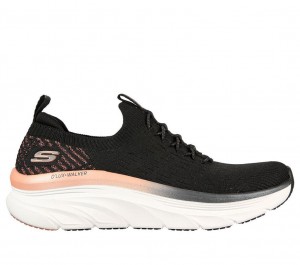 Black Skechers Relaxed Fit: D'lux Walker - Let It Glow Women's Sneakers | MPUB-56824