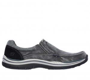 Black Skechers Relaxed Fit: Expected - Avillo Men's Slip On | AFKG-94218