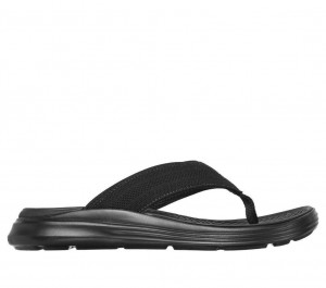 Black Skechers Relaxed Fit: Sargo - Point Vista Men's Sandals | YINF-02498