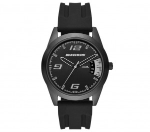 Black Skechers Reseda 3 Hand Silicone Women's Watch | NMGL-09516