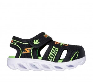 Black Skechers S Lights: Hypno-flash - Hydro-fun Boys' Sandals | LGZS-61508