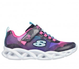 Black Skechers S Lights: Twisty Brights 2.0 Girls' Sneakers | PREC-53406