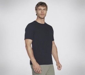 Black Skechers Skech-breeze Slub Pocket Men's T-Shirt | CLOE-71365