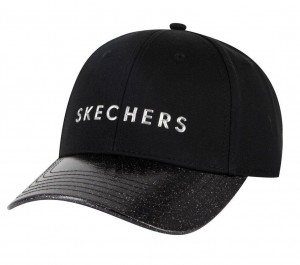 Black Skechers Skech-shine Sparkle Women's Hats | QZOK-28107