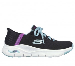 Black Skechers Slip-ins: Arch Fit - Fresh Flare Women's Sneakers | KSZJ-32941