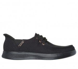 Black Skechers Slip-ins: Bobs Skip Cute - Spot Twist Women's Boat Shoes | LOBD-27504