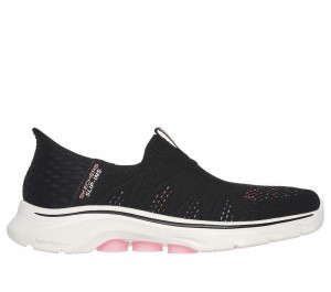 Black Skechers Slip-ins: Go Walk 7 - City Lights Women's Sneakers | CLMV-98132