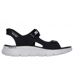 Black Skechers Slip-ins: Go Walk Flex Sd - Easy Entry Men's Sandals | DGJP-71209