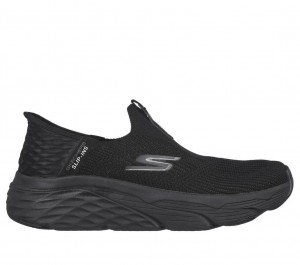 Black Skechers Slip-ins: Max Cushioning - Smooth Women's Sneakers | HUYN-40593