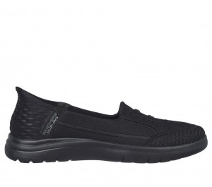 Black Skechers Slip-ins: On The Go Flex - Top Notch Women's Flats | LPJH-31847