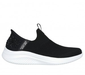 Black Skechers Slip-ins: Ultra Flex 3.0 Women's Sneakers | IBMY-52637