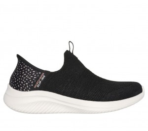 Black Skechers Slip-ins: Ultra Flex 3.0 - New Energy Women's Sneakers | QRLF-45293