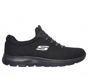 Black Skechers Summits - Cool Classic Women's Sneakers | ENDI-09214