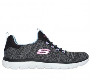 Black Skechers Summits - Fresh Impression Women's Sneakers | VIHQ-51283