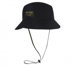 Black Skechers Sunshade Bucket Men's Hats | IGOV-07238