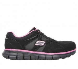 Black Skechers Synergy - Sandlot Alloy Toe Women's Work Shoes | PMKR-37924