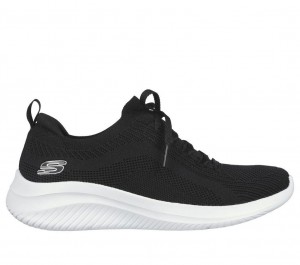 Black Skechers Ultra Flex 3.0 - Big Plan Women's Sneakers | MJLE-28351