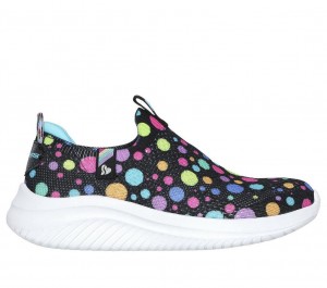 Black Skechers Ultra Flex 3.0 - Dancing Dots Girls' Sneakers | JNWE-19728