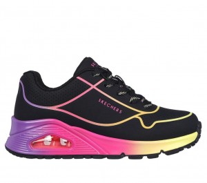 Black Skechers Uno Gen1 - Pop Of Neon Girls' Sneakers | VYOU-83651