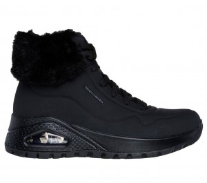 Black Skechers Uno Rugged - Fall Air Women's Boots | OMFK-63914