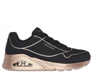 Black Skechers Uno - Cool Heels Women's Sneakers | KGHY-72651