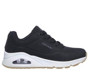 Black Skechers Uno - Stand On Air Women's Sneakers | KTWF-59013