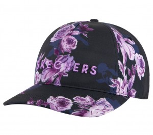 Black Skechers Winter Bloom Baseball Women's Hats | CZAE-30548