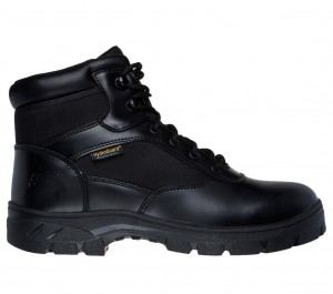 Black Skechers Work Relaxed Fit: Wascana - Benen Wp Tactical Men's Boots | ZRDW-72950