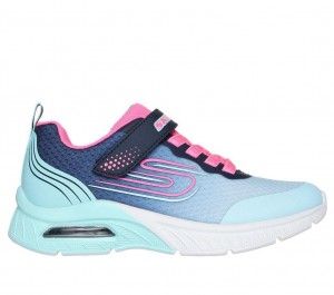 Blue Skechers Microspec Max Plus - Echo Sprint Girls' Sneakers | BWEO-94856