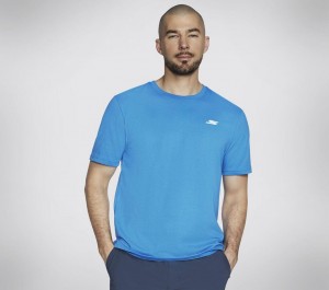 Blue Skechers Pickleball Men's T-Shirt | DRZX-70964