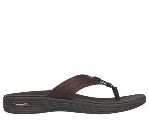 Brown Skechers Arch Fit Maui - Summer Fun Women's Sandals | ZNRQ-03164