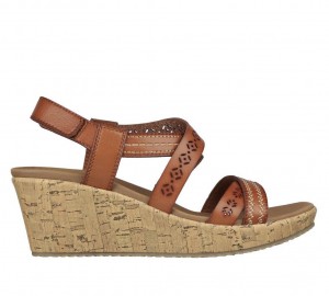 Brown Skechers Beverlee - Delicate Glow Women's Sandals | HTUZ-35901