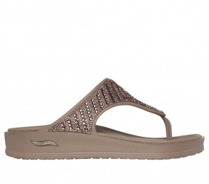 Brown Skechers Foamies: Arch Fit Cali Breeze - Shine On Women's Sandals | ANEP-17859