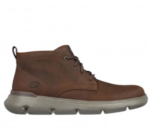 Brown Skechers Garza - Fontaine Men's Boots | IXQB-87025