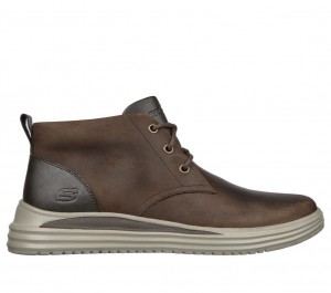 Brown Skechers Proven - Yermo Men's Boots | PWHF-76382