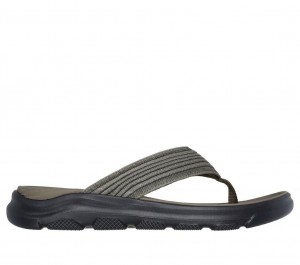 Brown Skechers Relaxed Fit: Alcano - Vencino Men's Sandals | GNAW-86417