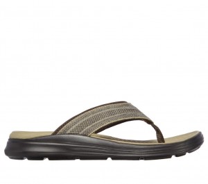 Brown Skechers Relaxed Fit: Sargo - Point Vista Men's Sandals | PQDT-09871