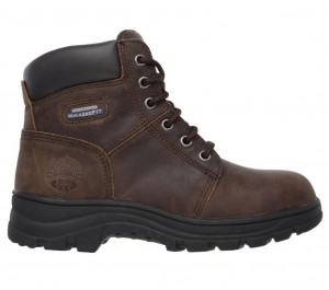 Brown Skechers Relaxed Fit: Workshire - Peril St Women's Work Shoes | ZBAC-06239