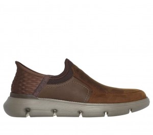 Brown Skechers Slip-ins: Garza - Dorado Men's Dress Shoes | BZFU-43502