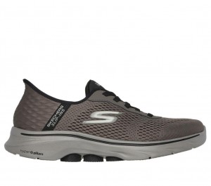 Brown Skechers Slip-ins: Go Walk 7 - Free Hand 2 Men's Sneakers | VNYC-37842