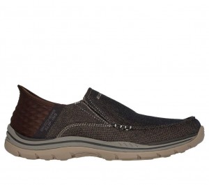 Brown Skechers Slip-ins Relaxed Fit: Expected - Cayson Men's Boat Shoes | OGHR-29418