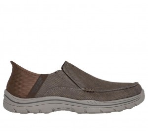 Brown Skechers Slip-ins Relaxed Fit: Expected - Cayson Men's Boat Shoes | UWSN-53470