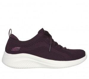 Burgundy Skechers Ultra Flex 3.0 - Big Plan Women's Sneakers | HSMW-16350